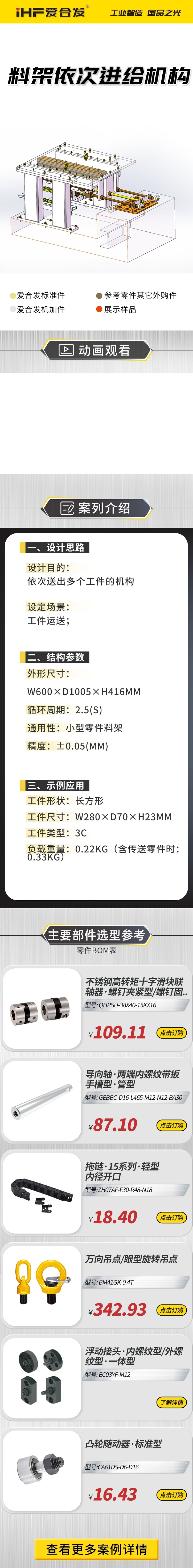 愛合發(fā)：案例介紹，料雜架依次進(jìn)給機(jī)構(gòu)！